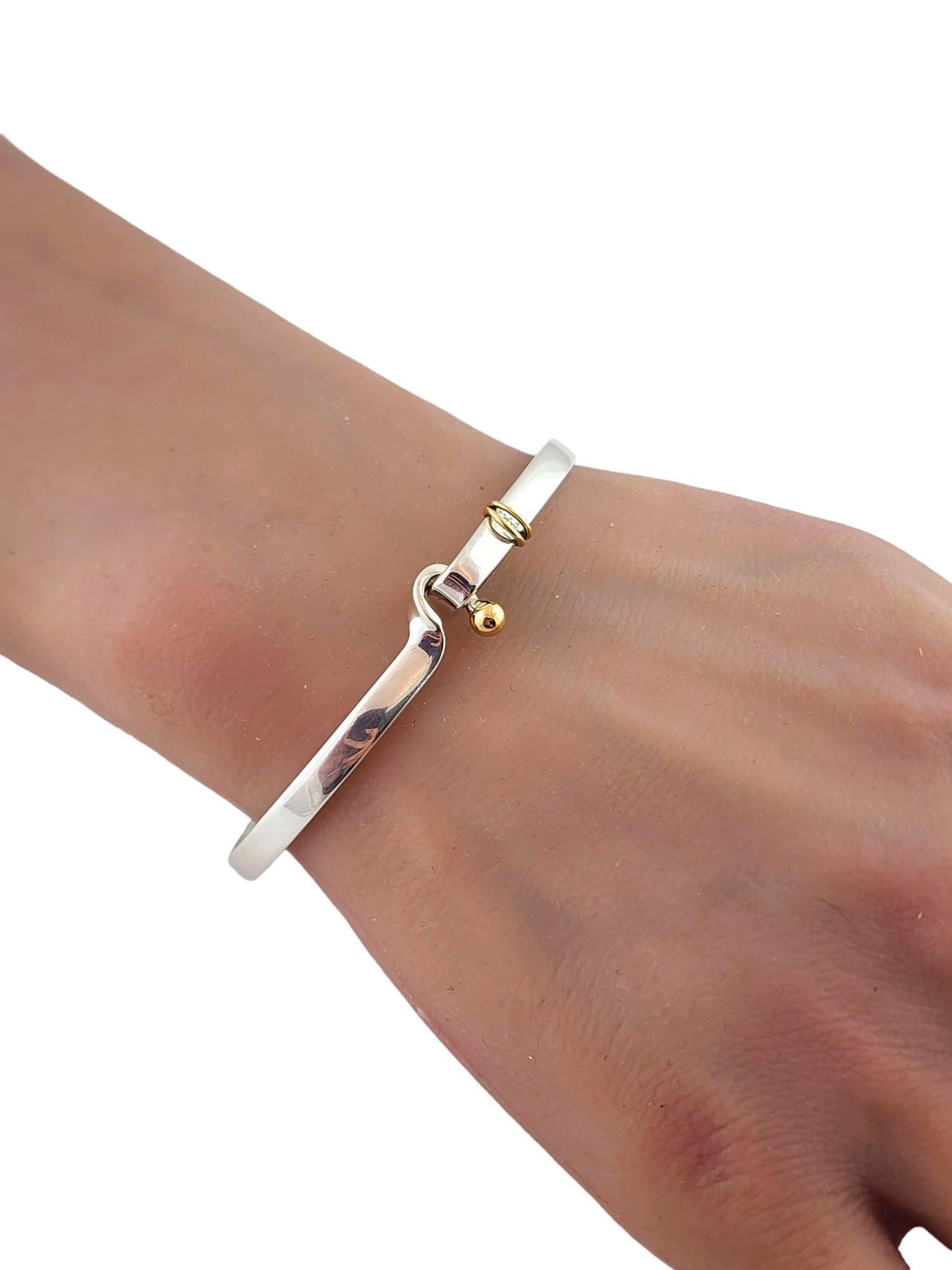 Tiffany & Co Sterling 18K Yellow Gold Hook and Eye Bangle Bracelet #18291 4