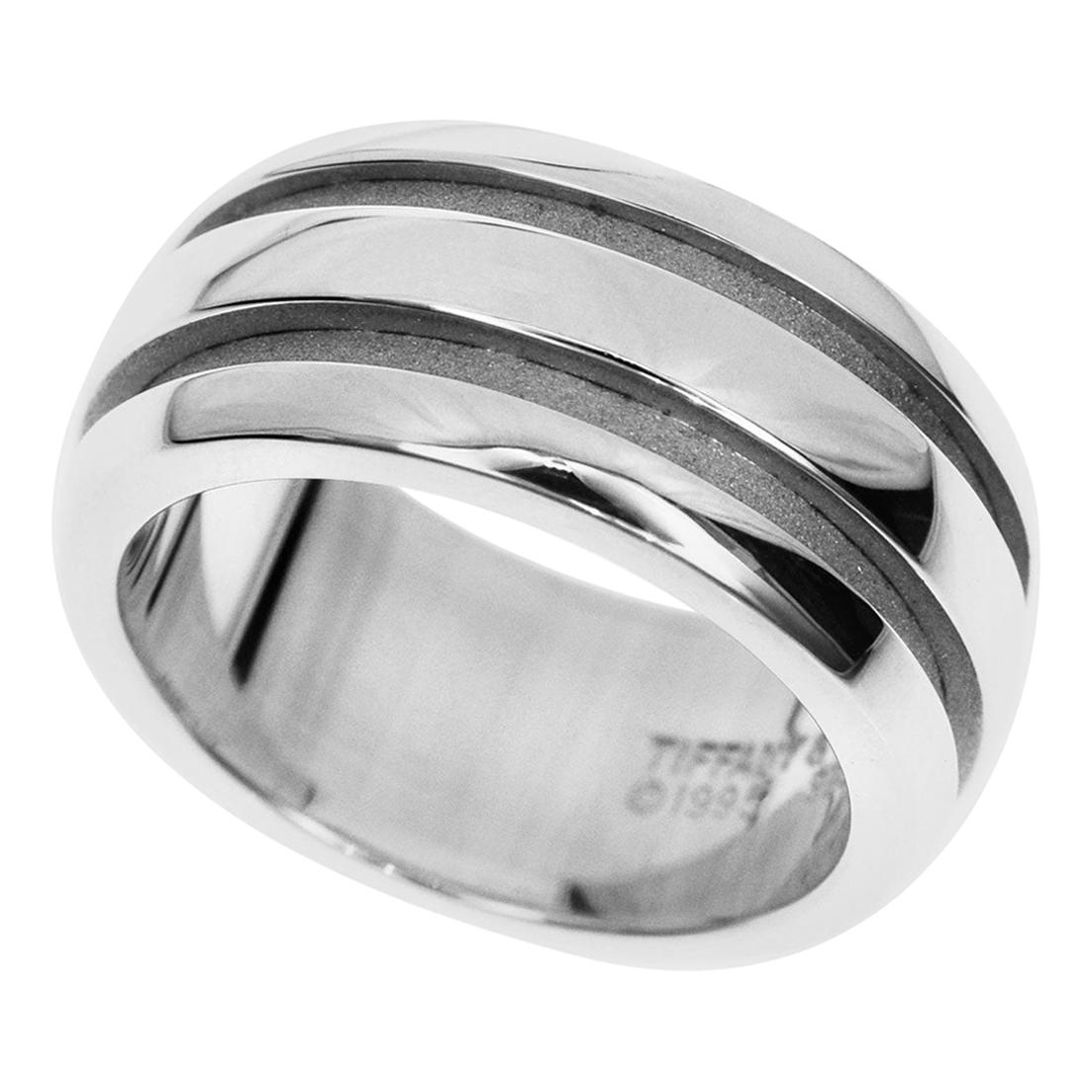 Tiffany & Co. Sterling 925 Silver 1995 Double Line Band Ring