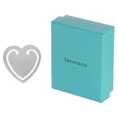 Tiffany & Co. Sterling 925 silver book divider/money clip in heart shape.