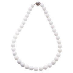Tiffany & Co. sterling 925 silver white dolomite bead necklace. 