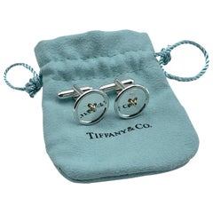 Tiffany & Co. Sterling and 14 Karat Gold Button Knot Cufflinks