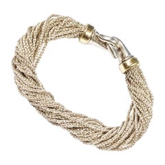Tiffany & Co. Sterling and 18 Karat Woven Torsade Bracelet
