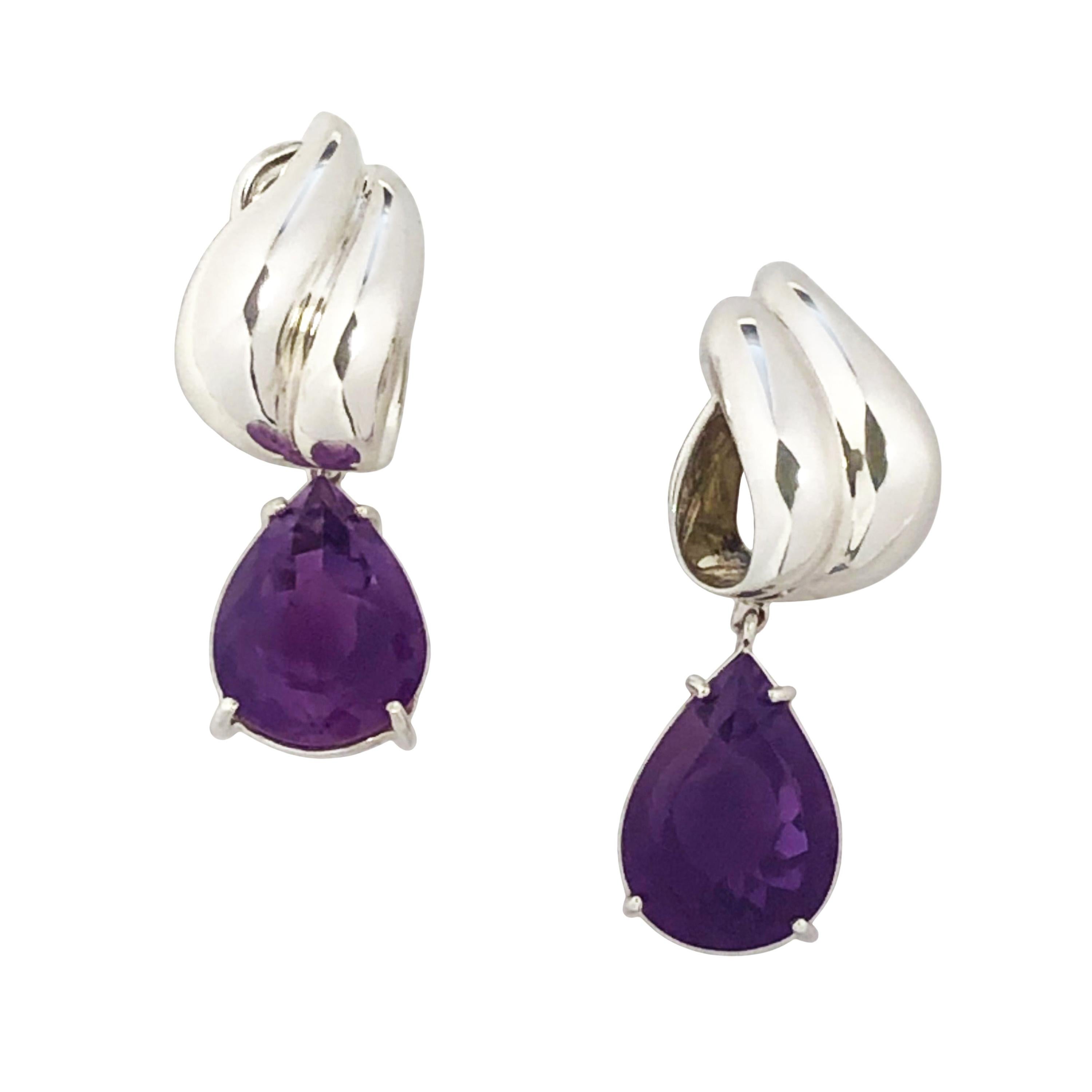 Tiffany & Co. Sterling and Amethyst Earrings