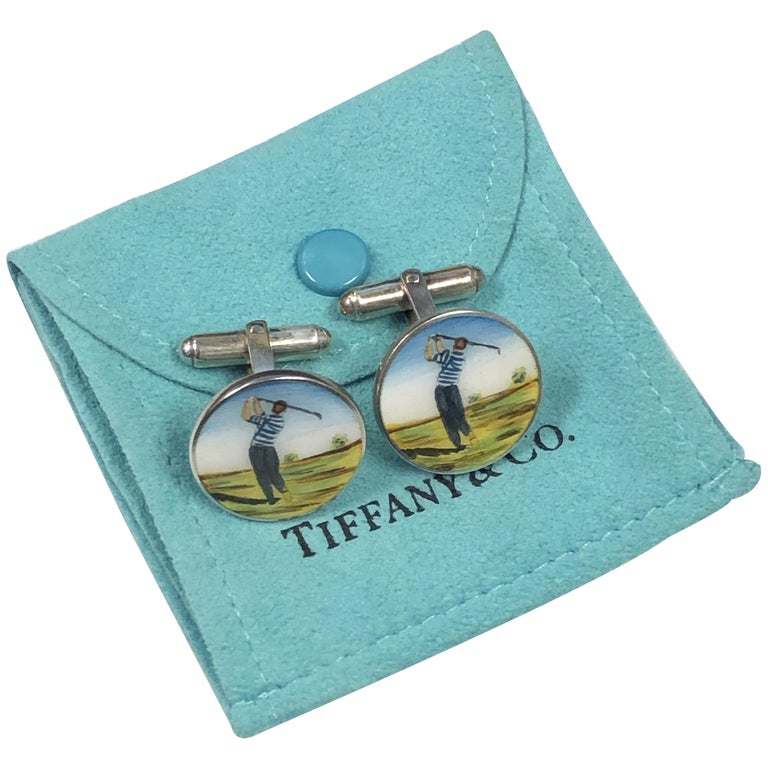 Tiffany and Co. Sterling and Enamel Golf Cufflinks at 1stDibs golf cufflinks for men