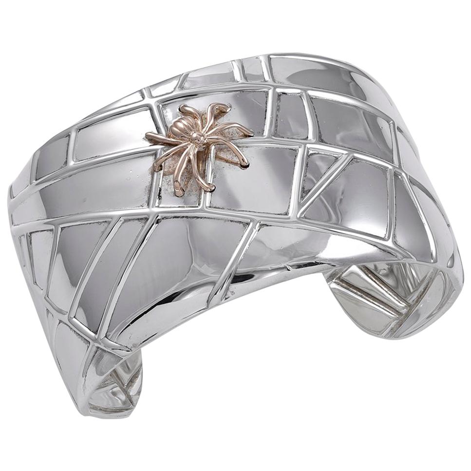 Tiffany & Co. Sterling and Gold Spider Cuff For Sale