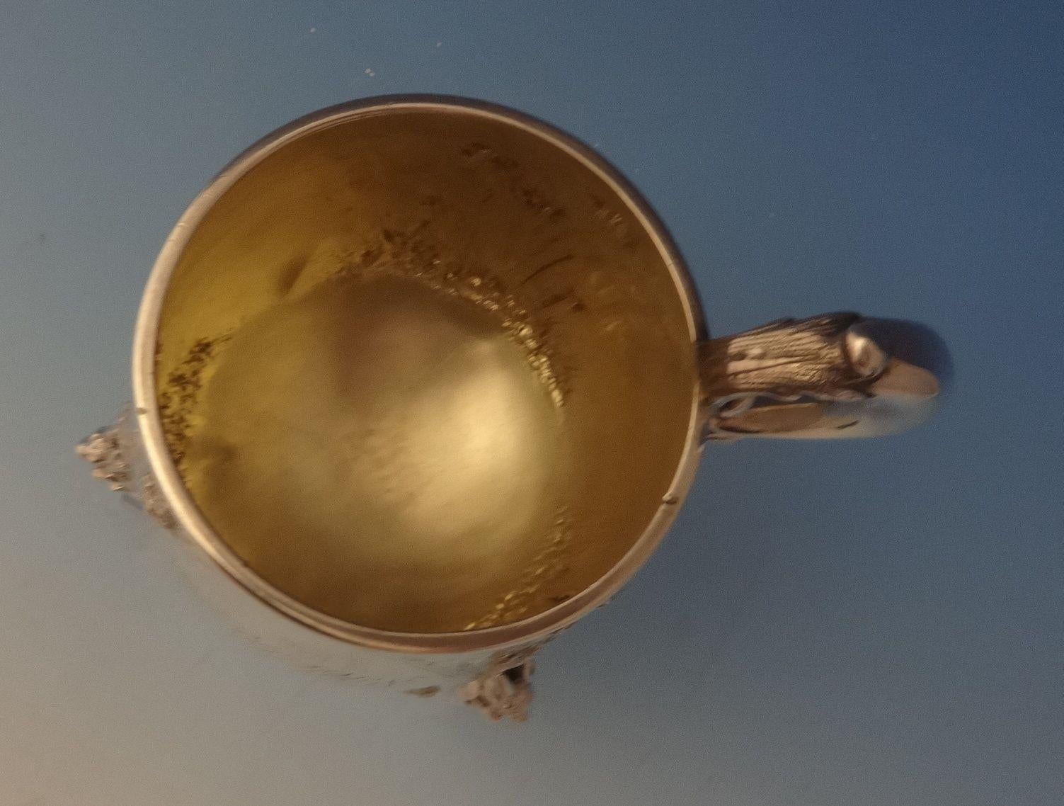 Tiffany & Co. Sterling Baby Cup with 3-D Rabbits Chased Grasses & Foliage #0127 In Excellent Condition In Big Bend, WI