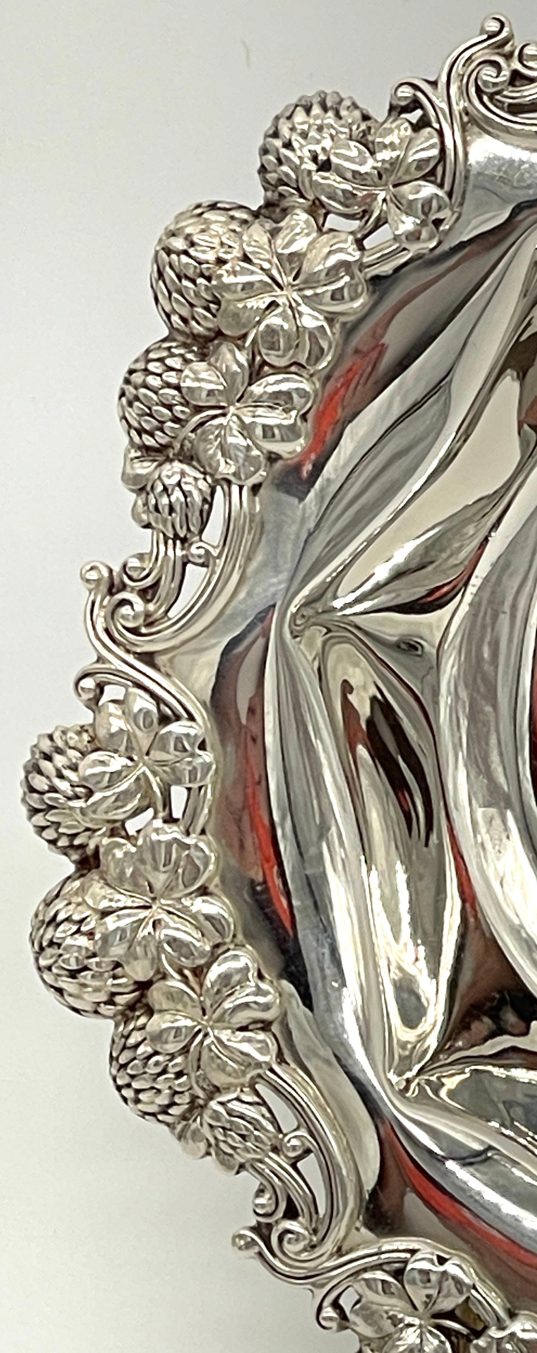 Moulage Tiffany & Co. Sous-verre à vin en métal Sterling à motif de trèfle 