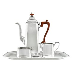 Tiffany & Co. Sterling Coffee of Chocolate Set with Tray
