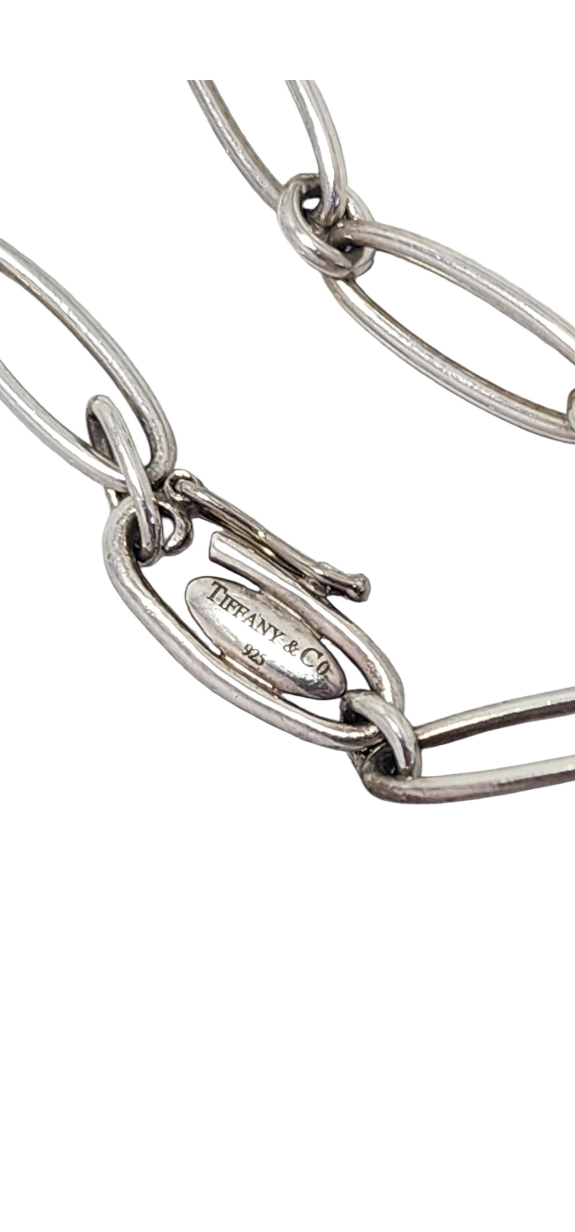 Tiffany & Co Sterling Elsa Peretti Open Heart Paperclip Bracelet #23992 (Zeitgenössisch) im Angebot