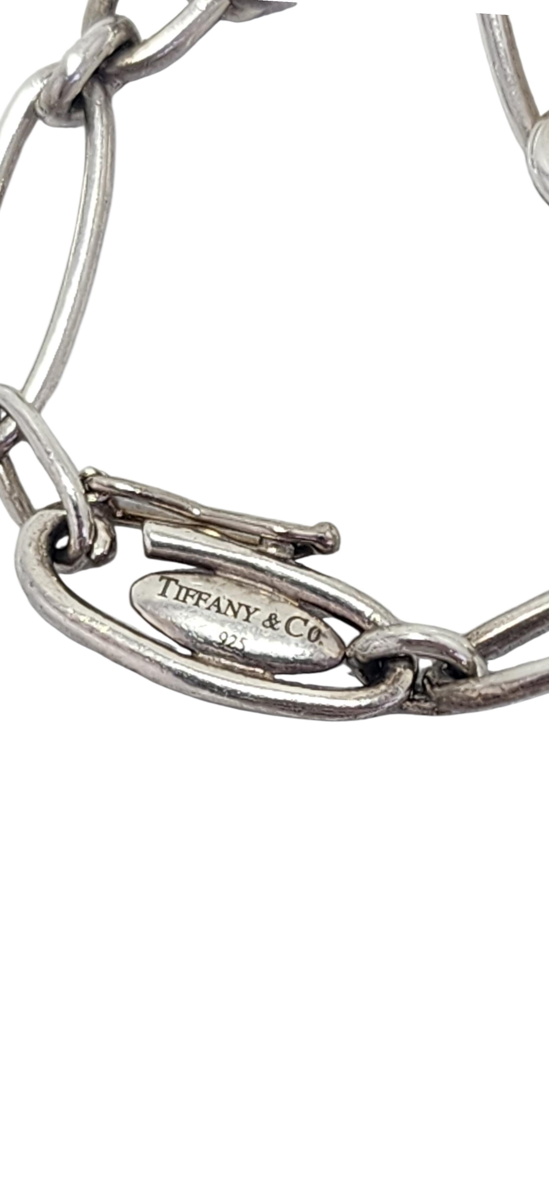 Tiffany & Co Sterling Elsa Peretti Open Heart Paperclip Bracelet #23992 im Zustand „Gut“ im Angebot in Washington Depot, CT
