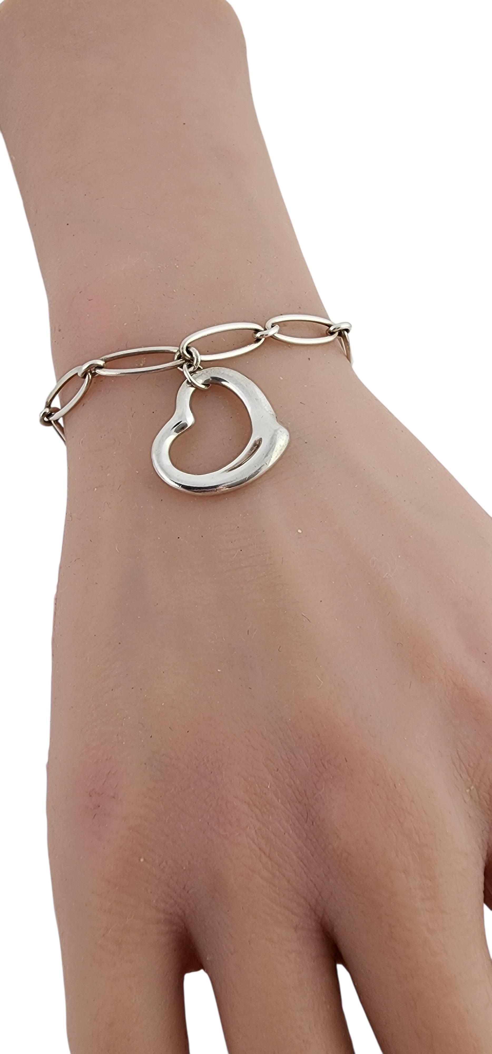 Tiffany & Co Sterling Elsa Peretti Open Heart Paperclip Bracelet #23992 Damen im Angebot