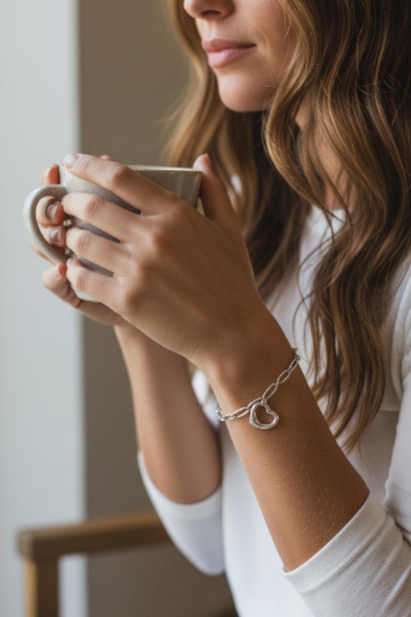 Tiffany & Co Sterling Elsa Peretti Open Heart Paperclip Bracelet #23992 im Angebot 1