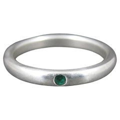 Vintage Tiffany & Co Sterling Emerald Band Ring Size 6.5 Elsa Peretti