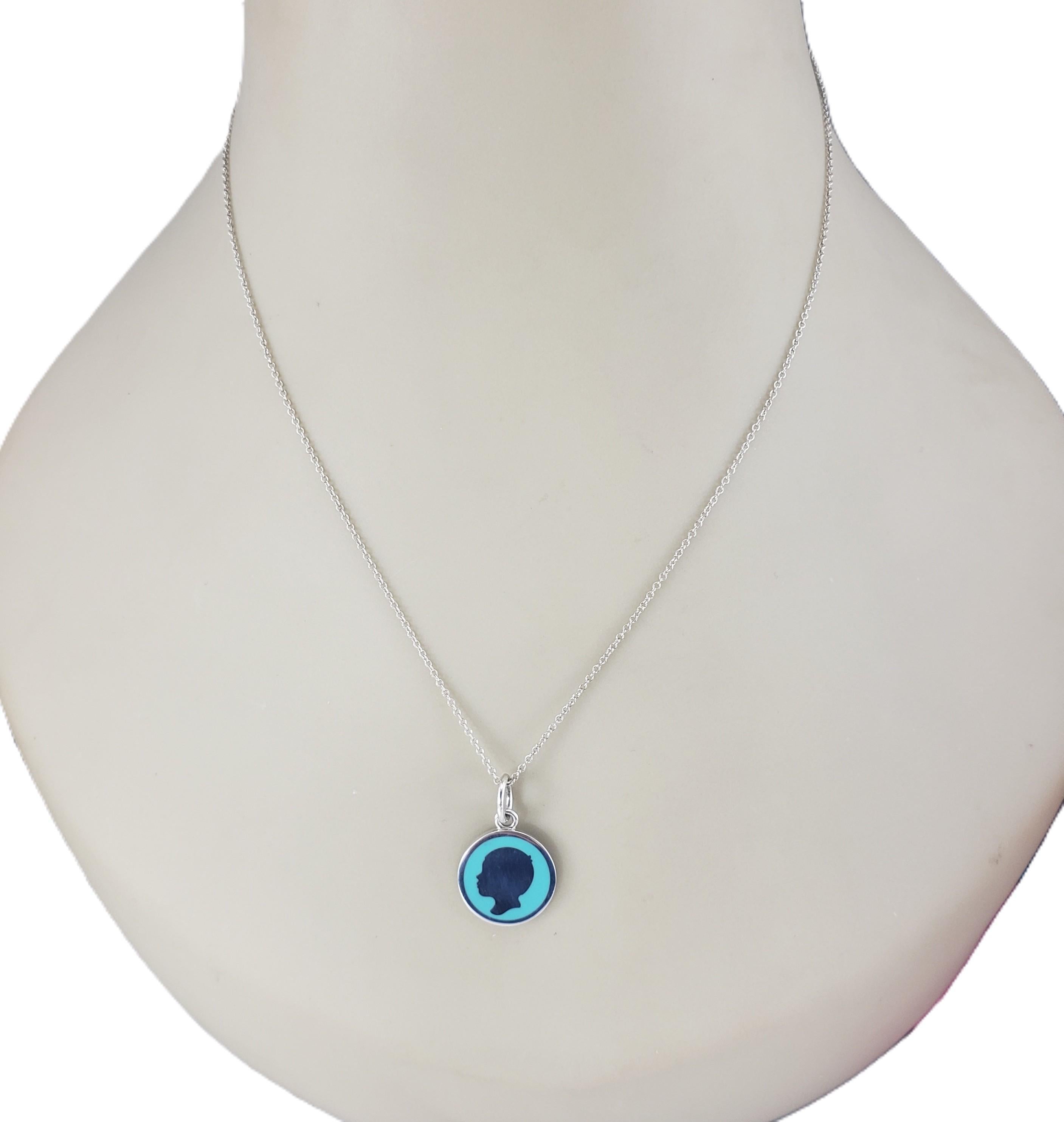 Tiffany & Co. Collana con ciondolo in smalto Sterling Silhouette con scatola #23254 in vendita 3