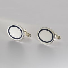 Tiffany & Co. Sterling & Emaille Manschettenknöpfe