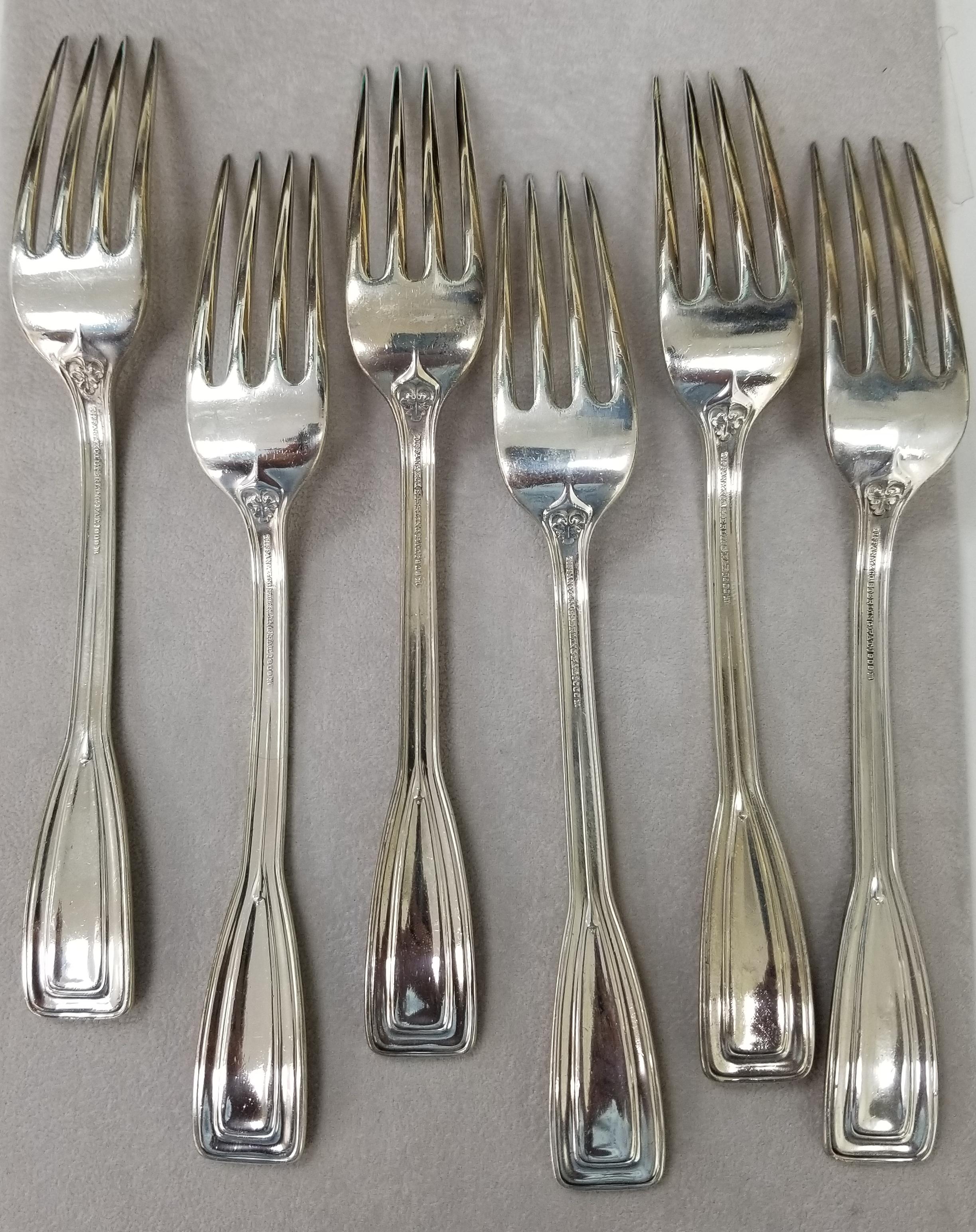 Tiffany & Co Sterling Flatware
St. Dunstan pattern
Set of 6 Dinner Forks
7 3/4