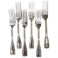 Tiffany & Co. Sterling Flatware St. Dunstan Pattern 6 Dinner Forks Pat 1909 M