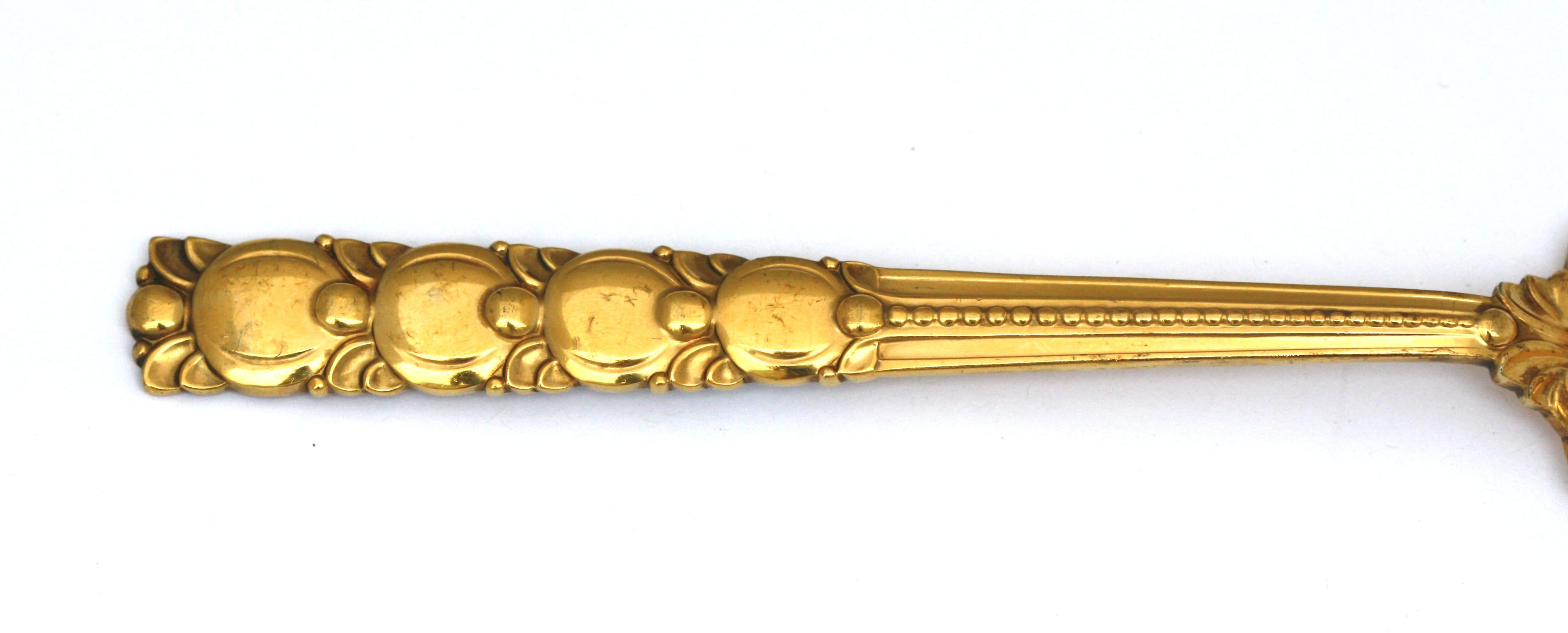 Tiffany & Co. Sterling Gilt Silver Serving Fork In Good Condition For Sale In West Palm Beach, FL