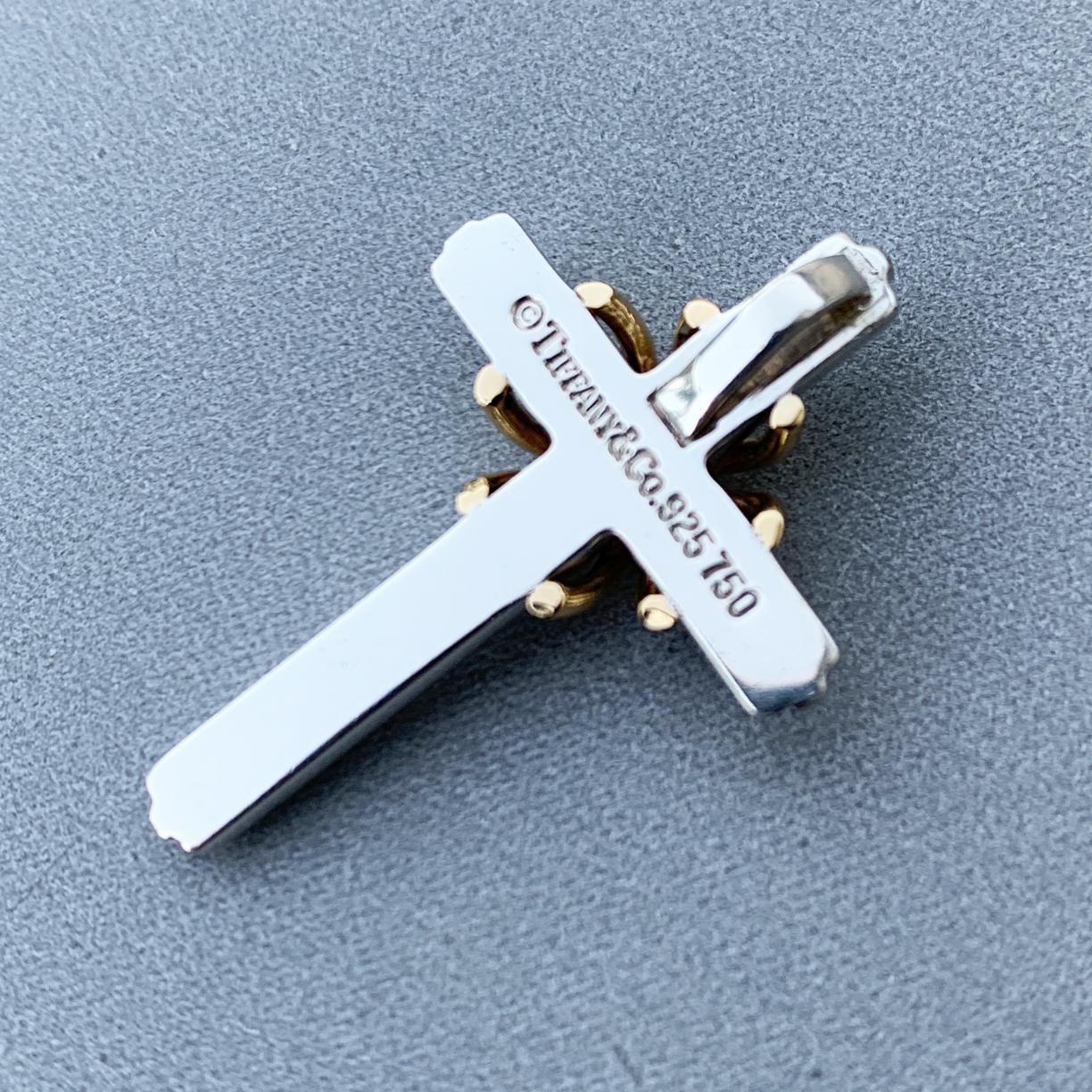Women's or Men's Tiffany & Co. Sterling and Gold Cross