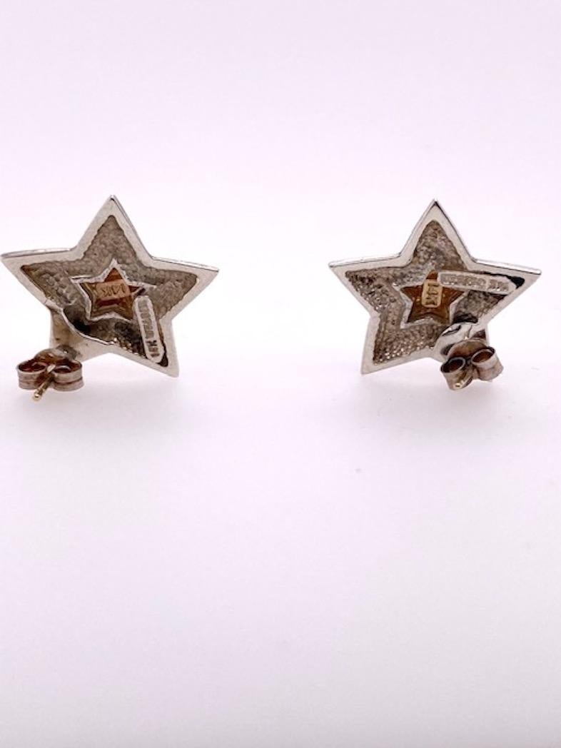 Tiffany & Co. Boucles d'oreilles étoile en argent sterling et or Pour femmes en vente