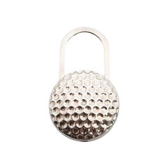Tiffany & Co Sterling Golf Ball Padlock Keychain Pouch and Box (A) #14633