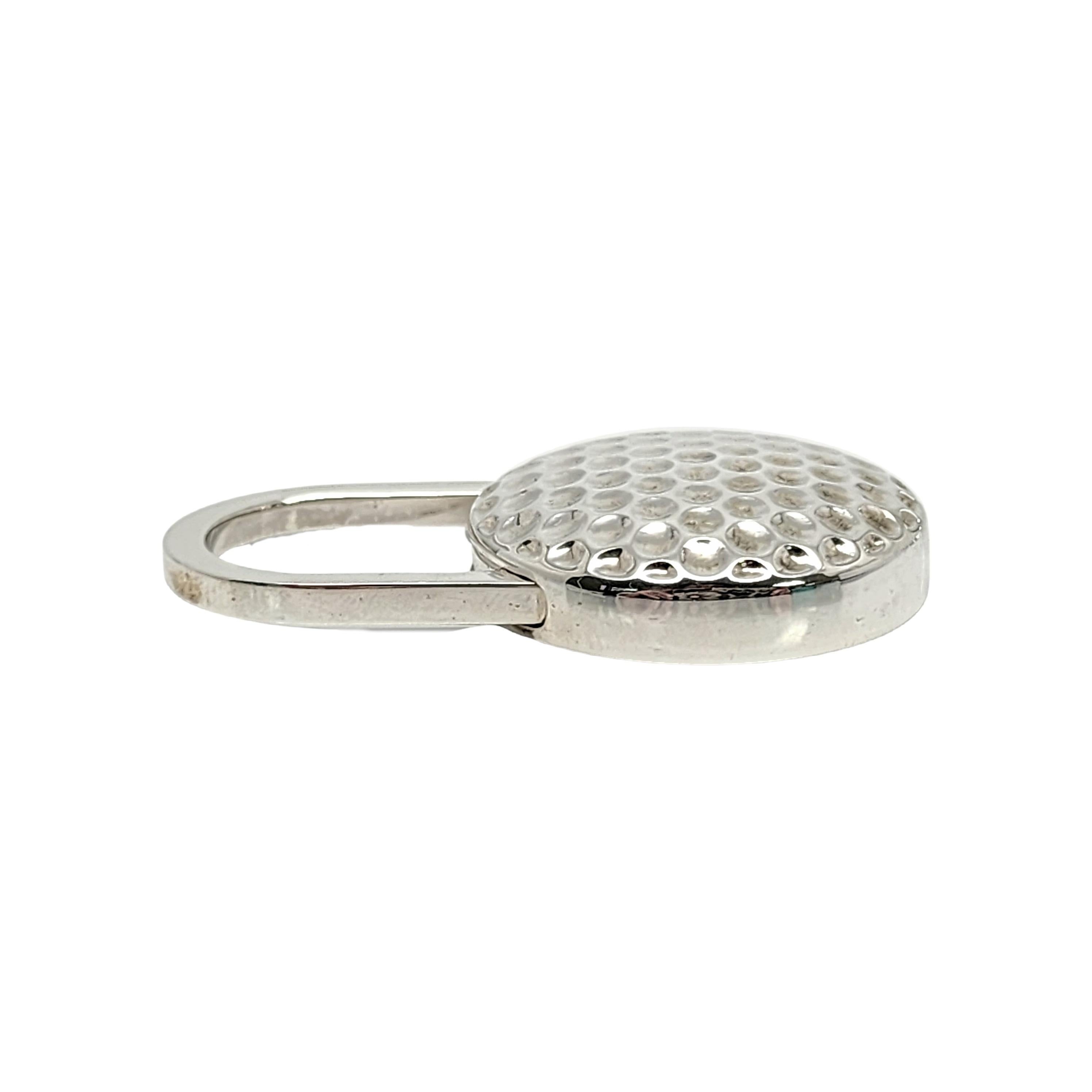 Women's Tiffany & Co Sterling Golf Ball Padlock Keychain with Pouch Box (B) #14634 For Sale