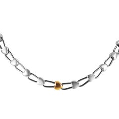 Tiffany & Co. Sterling Heart Necklace w/ 18K Yellow Gold Heart