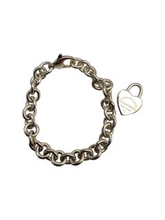 Tiffany & Co. Sterling Return to Tiffany Heart Padlock Charm Bracelet #25377