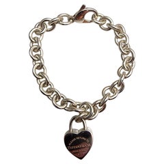 Tiffany & Co. Sterling Return to Tiffany Heart Padlock Charm Bracelet #25377