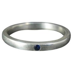 Tiffany & Co Sterling Sapphire Band Ring Size 7.5 Elsa Peretti