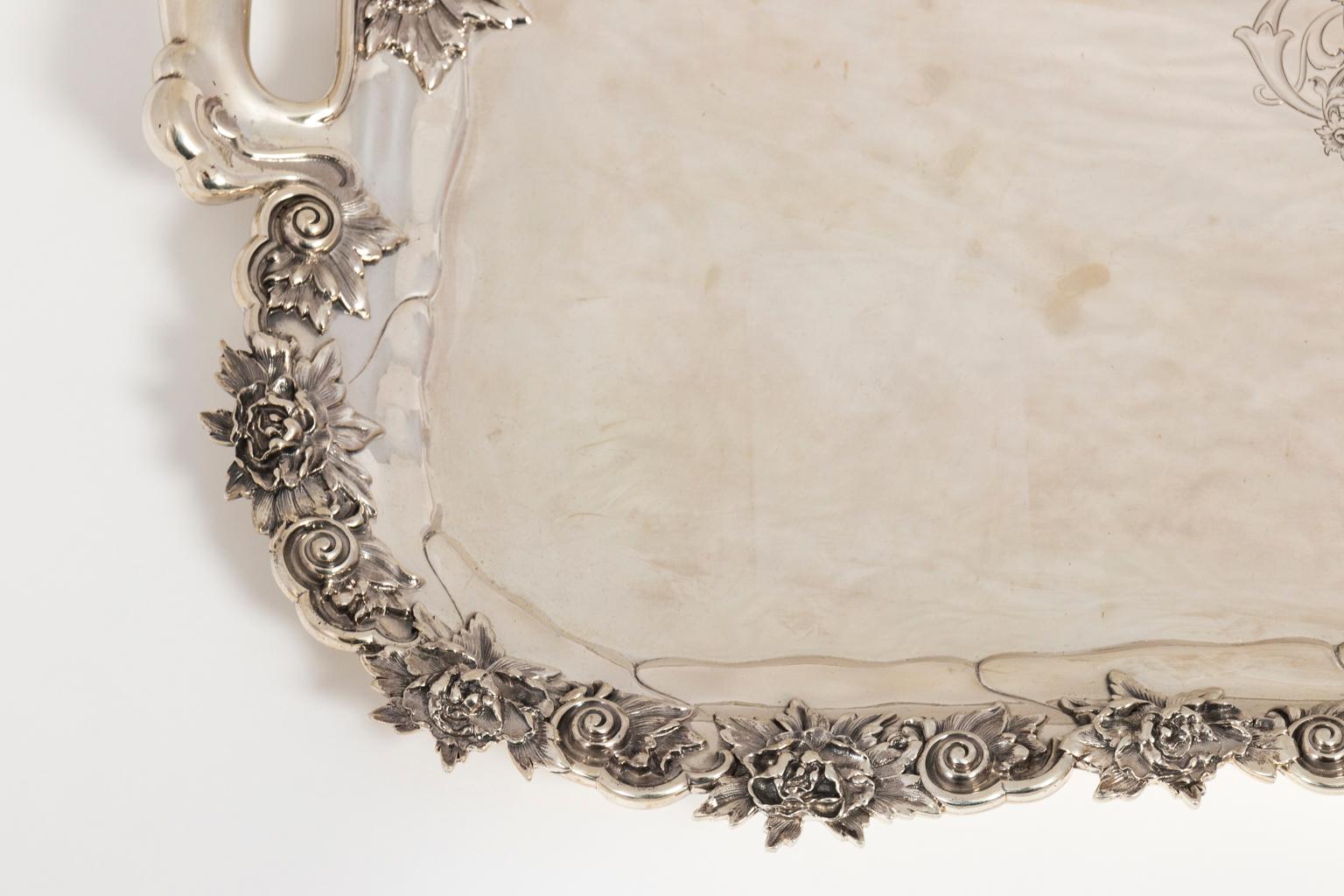 Victorian Tiffany & Co. Sterling Serving Tray For Sale