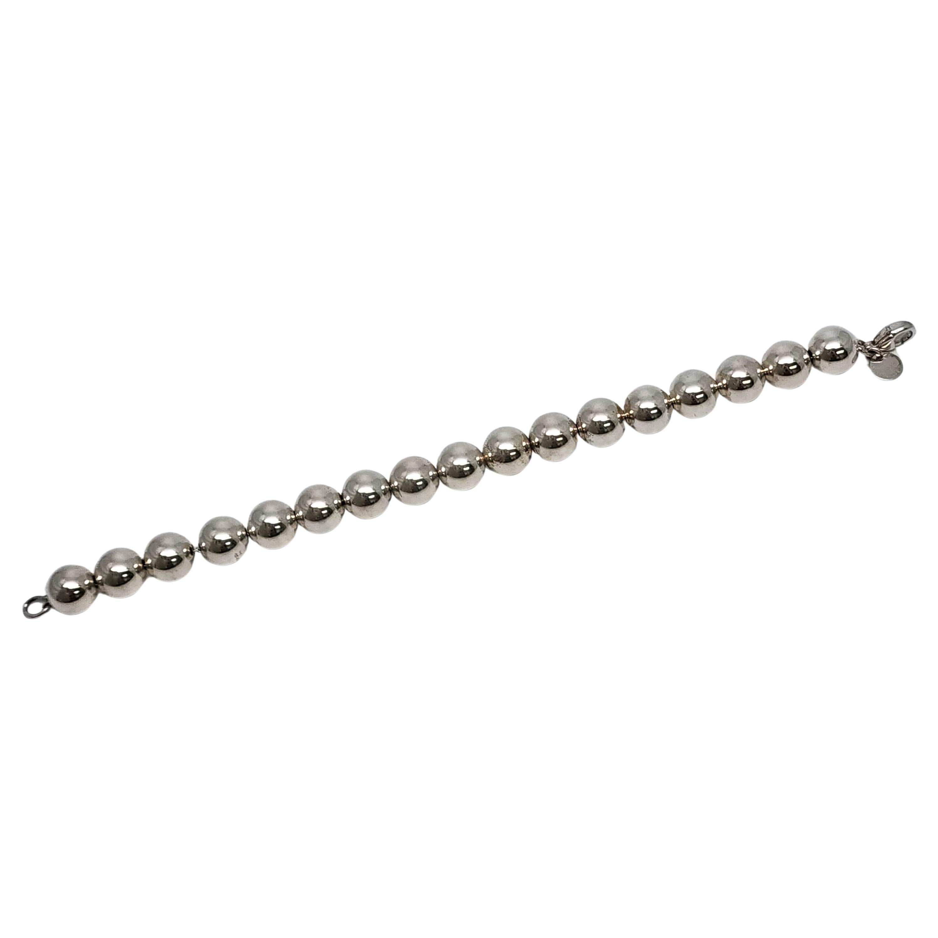 Tiffany & Co Sterling Silver 10mm Ball Bead Bracelet #17251 In Good Condition In Washington Depot, CT