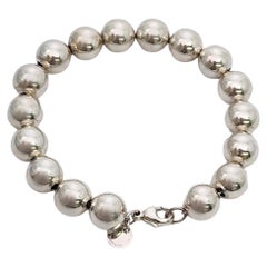 Used Tiffany & Co Sterling Silver 10mm Ball Bead Bracelet #17251