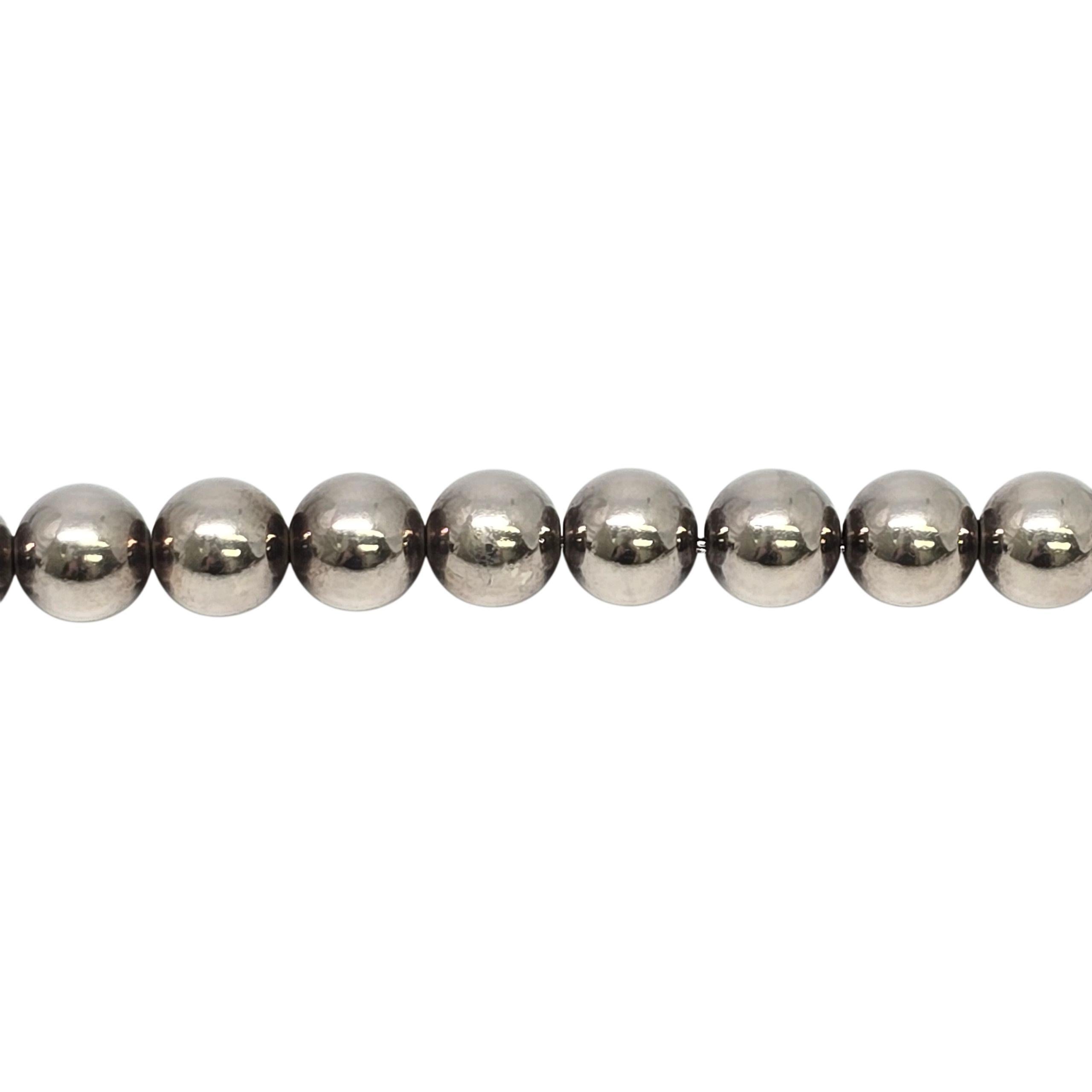 Tiffany & Co Sterling Silver 10mm Ball Bead Bracelet #22277 In Good Condition For Sale In Washington Depot, CT