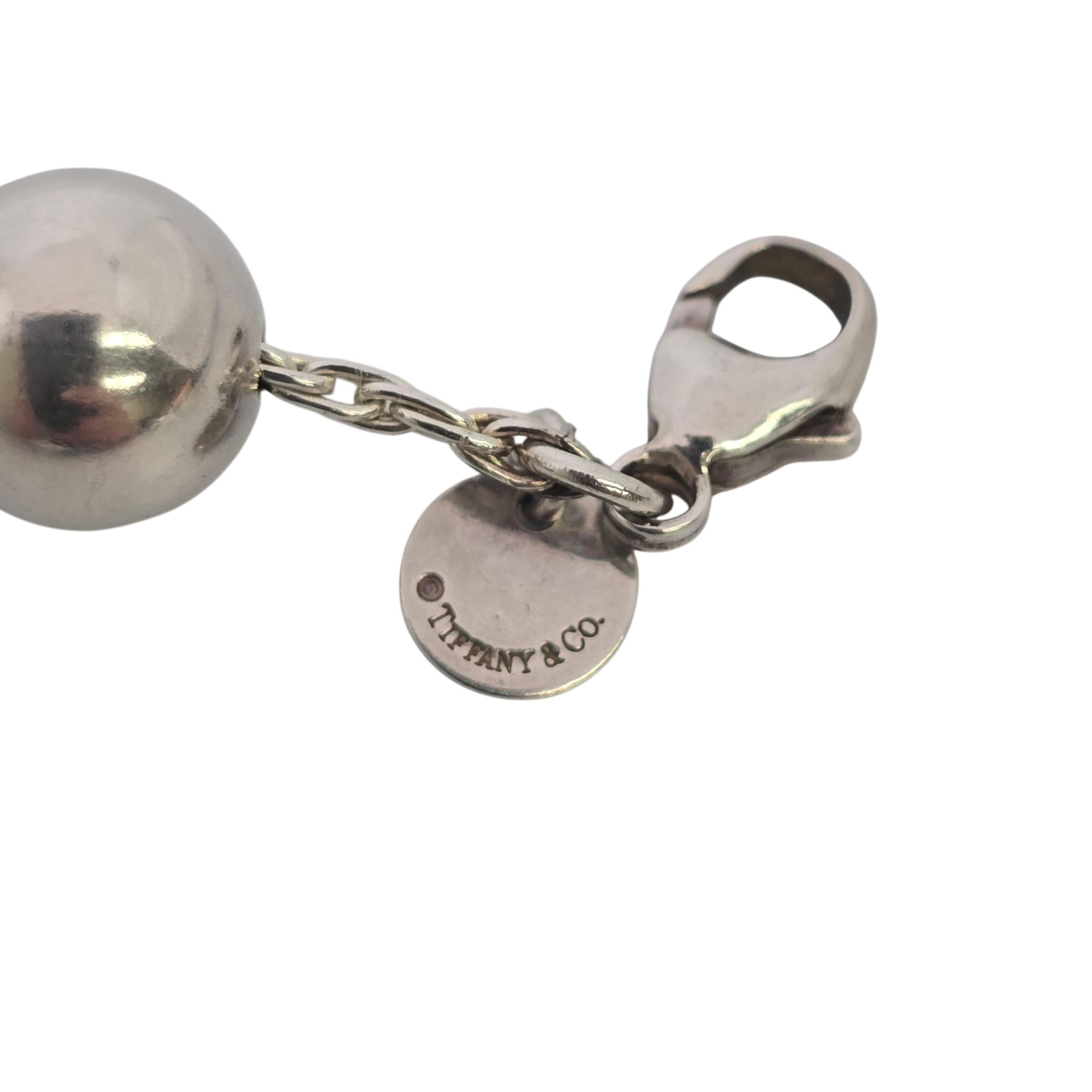 Tiffany & Co Sterling Silver 10mm Ball Bead Bracelet #22277 For Sale 1
