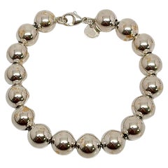 Antique Tiffany & Co. Sterling Silver Ball Bracelet, 'B'