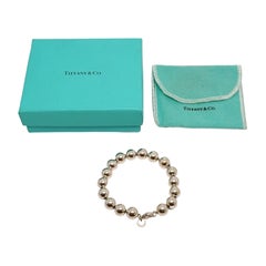Tiffany & Co Sterling Silver Ball Bracelet with Pouch and Box