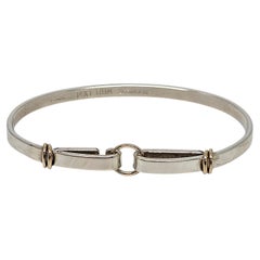 Tiffany & Co Sterling Silver 14K Gold Trim Circle Hook Bracelet #20804