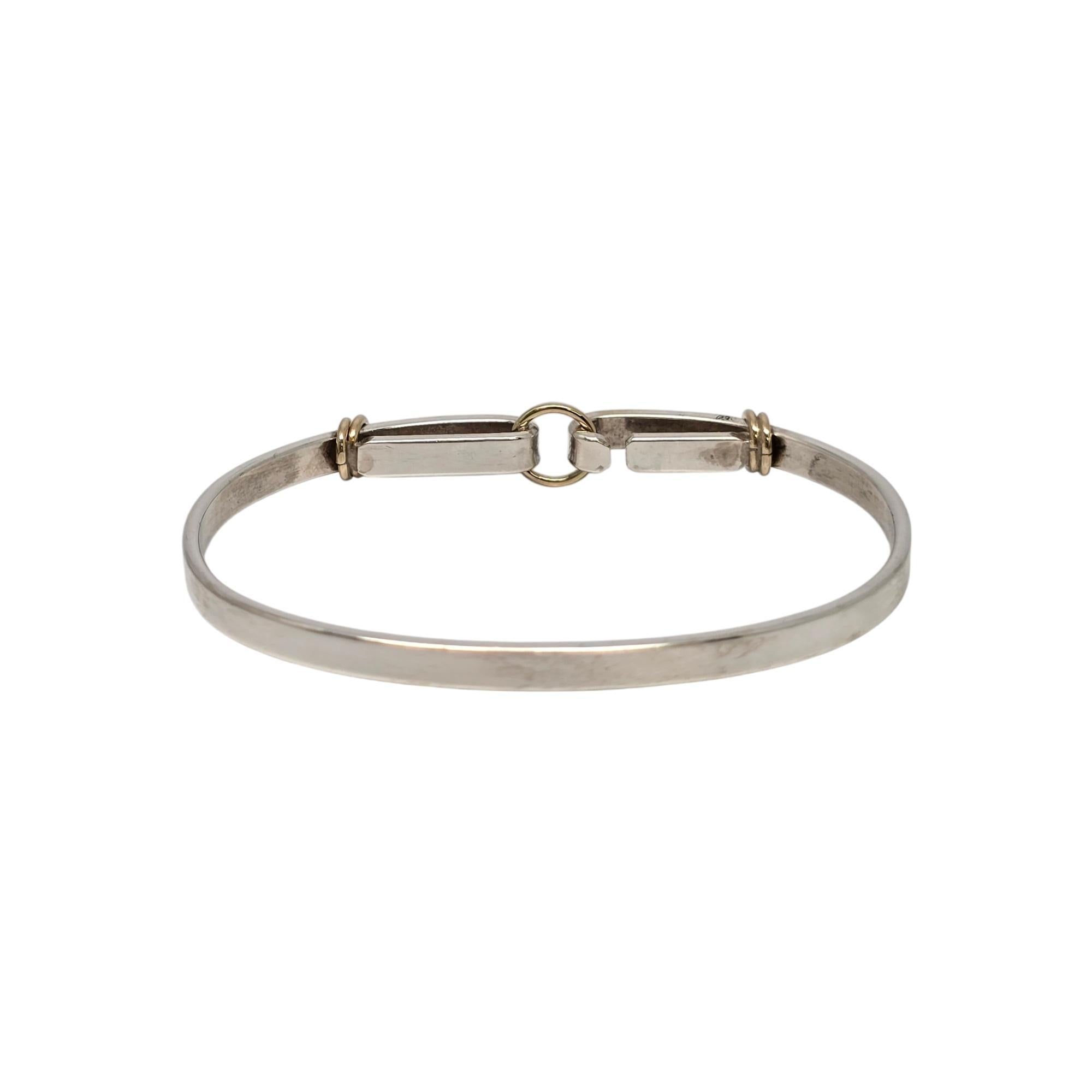 Tiffany & Co Sterling Silver 14K Gold Trim Circle Hook Bracelet #21227 In Good Condition In Washington Depot, CT
