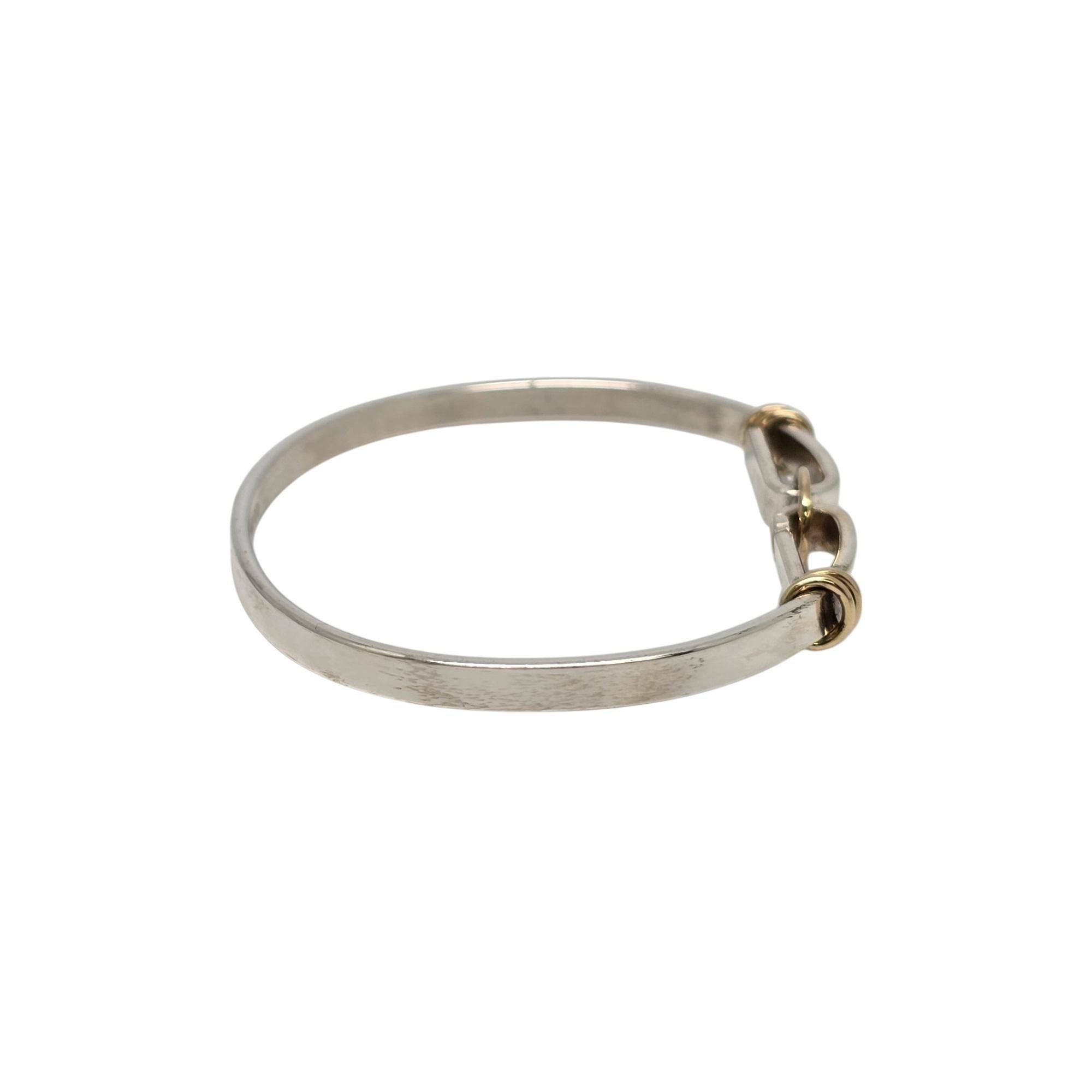 Women's Tiffany & Co Sterling Silver 14K Gold Trim Circle Hook Bracelet #21227