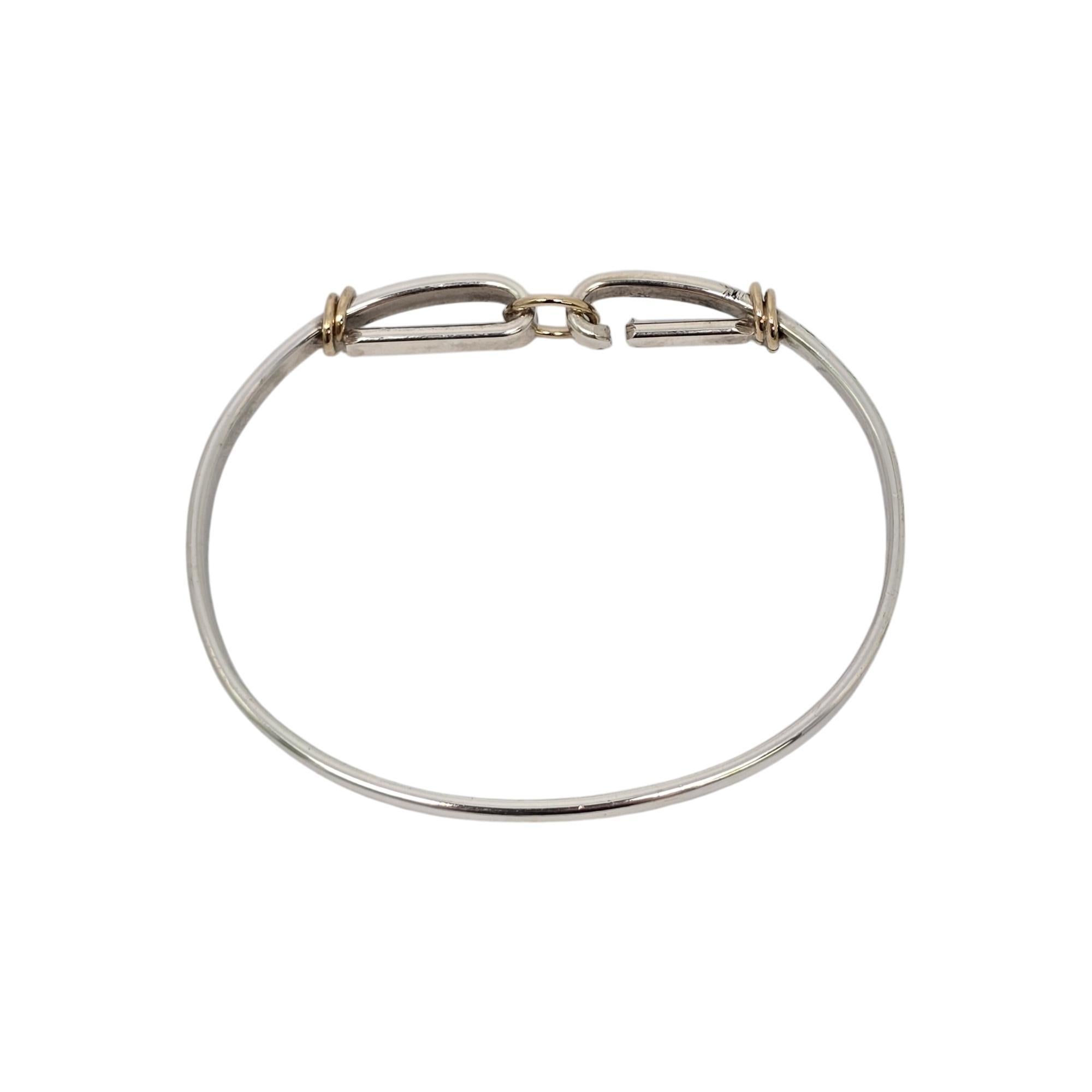 Tiffany & Co Sterling Silver 14K Gold Trim Circle Hook Bracelet #21227 1
