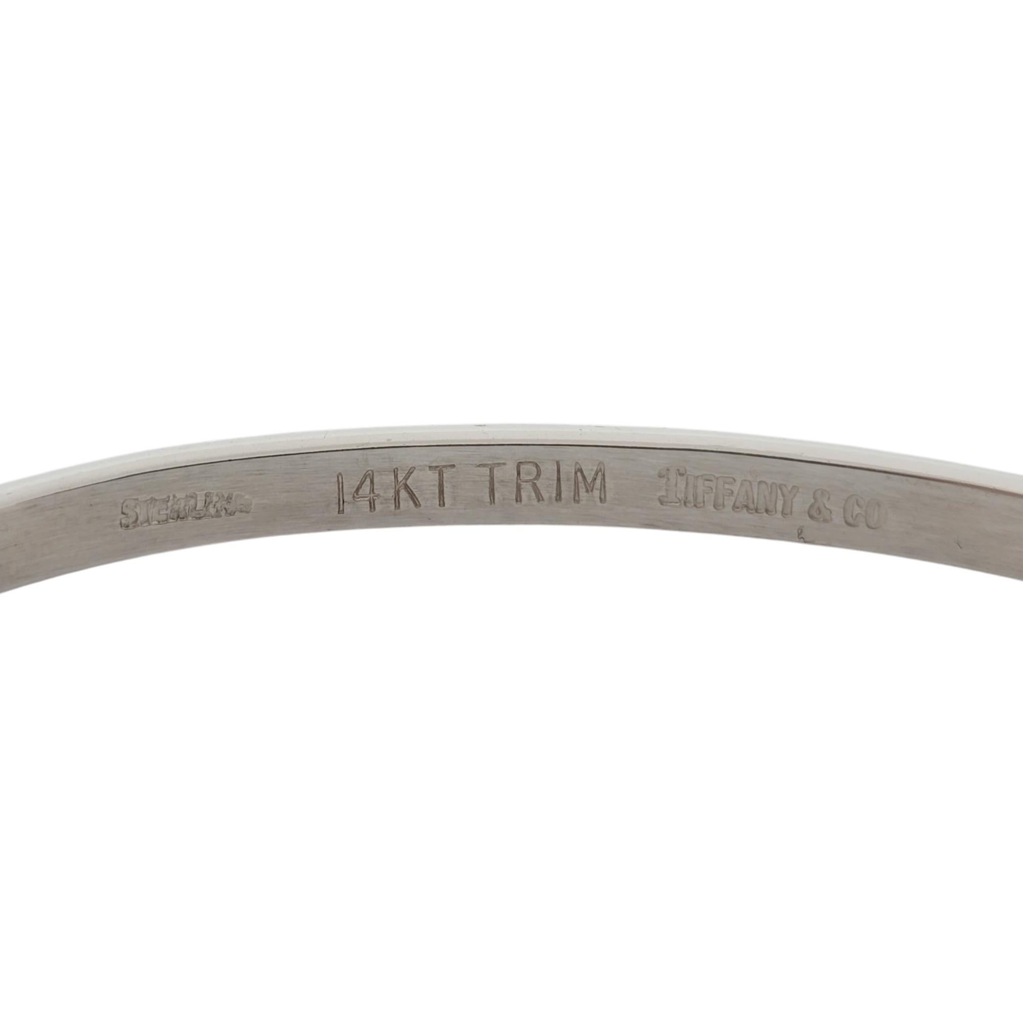 Tiffany & Co Sterling Silver 14K Gold Trim Circle Hook Bracelet #21227 3