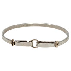 Tiffany & Co Sterling Silver 14K Gold Trim Circle Hook Bracelet #21227