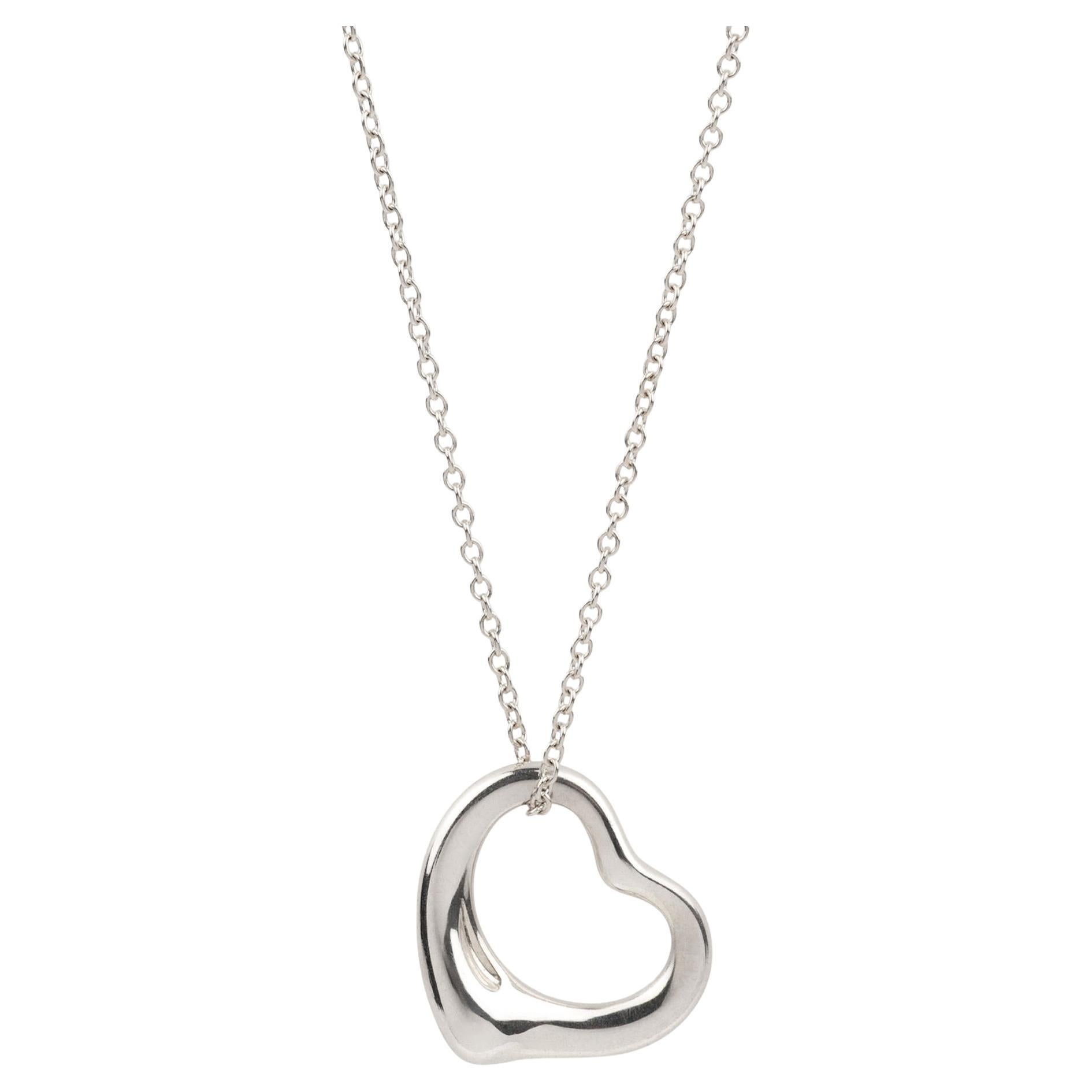 Tiffany & Co. Pendentif coeur ouvert Elsa Peretti en argent sterling 16 mm