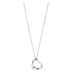 Tiffany & Co. Sterling Silver 16mm Elsa Peretti Open Heart Pendant