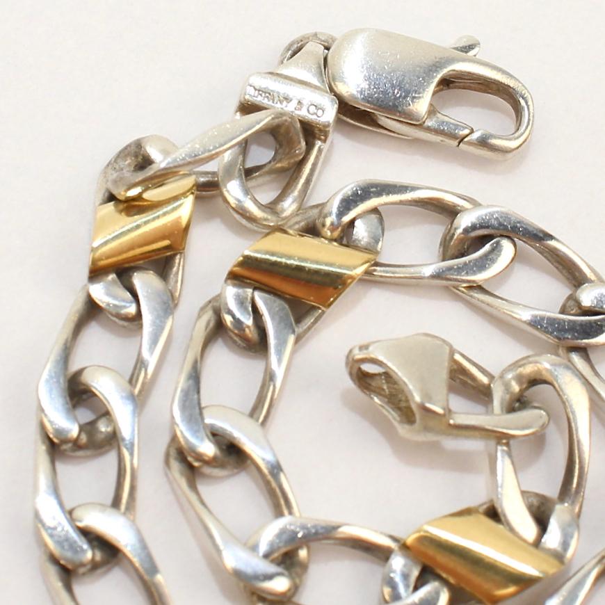 Tiffany & Co. Sterling Silver and 18 Karat Gold Curb Link Bracelet 3
