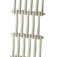 Tiffany & Co. Sterling Silver & 18 Karat Yellow Gold Gate Link Bracelet