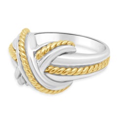 Tiffany & Co. Sterling Silver & 18 Karat Yellow Gold Signature Cross Ring