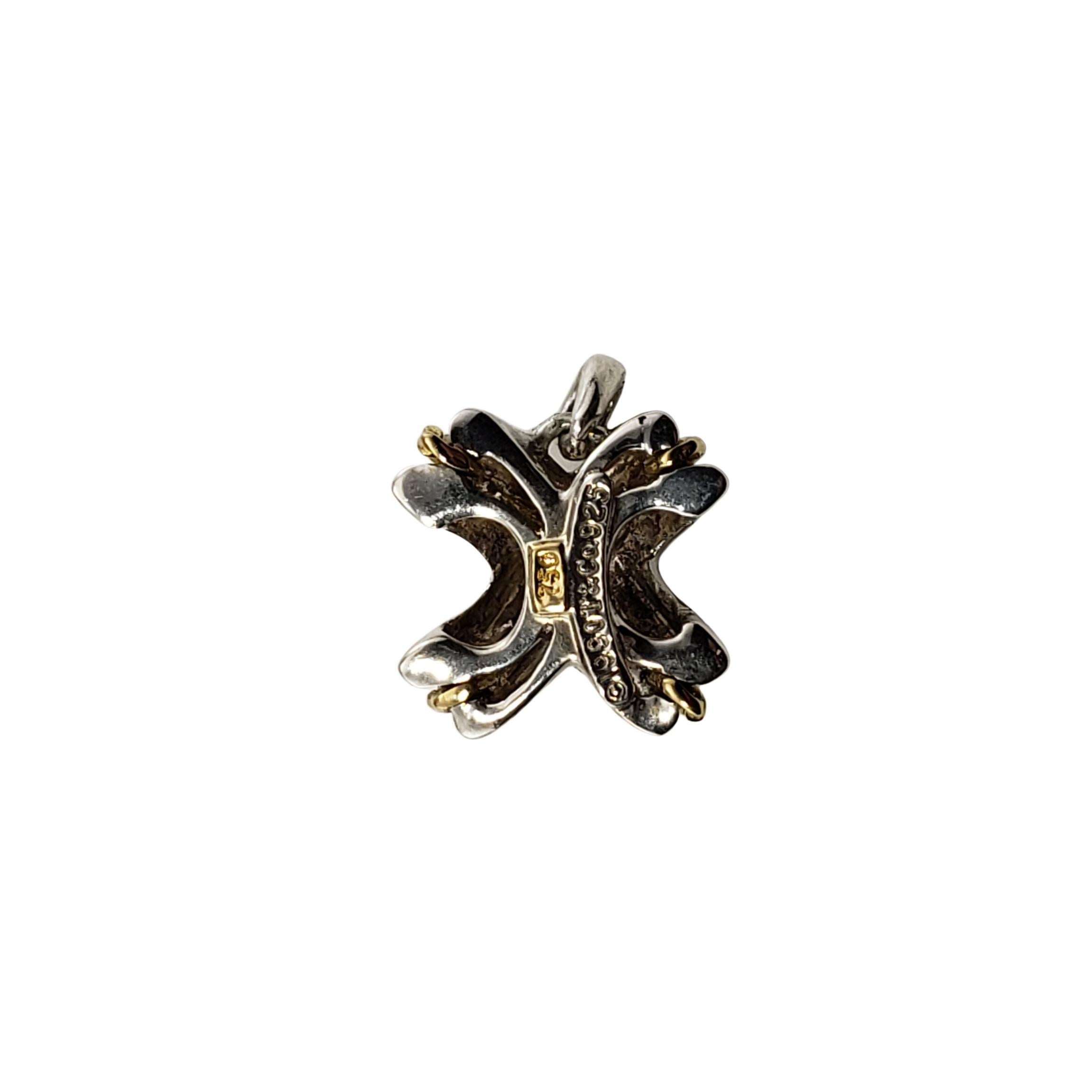 Tiffany & Co. Sterling Silver 18 Karat Yellow Gold X Pendant #18505 For Sale 2