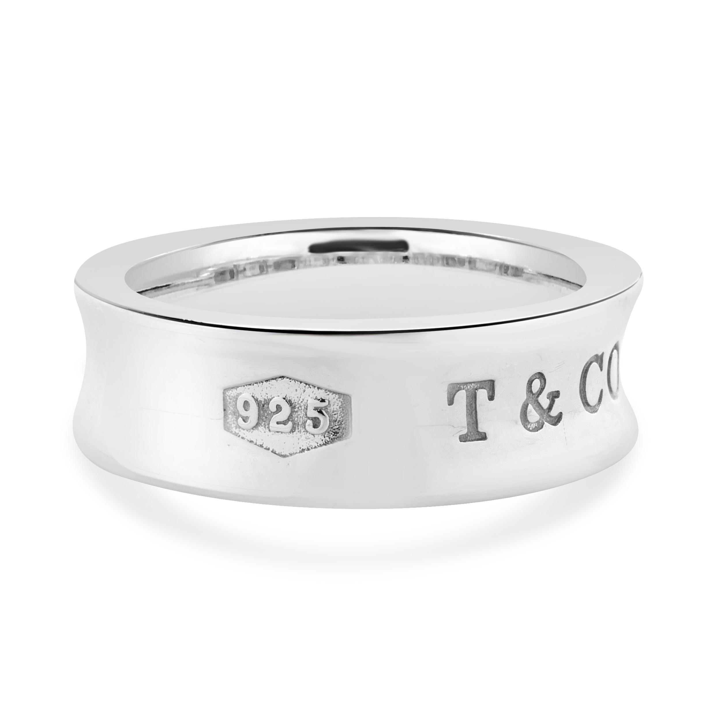 Tiffany & Co. Sterling Silver 1837 Band In Excellent Condition For Sale In Scottsdale, AZ